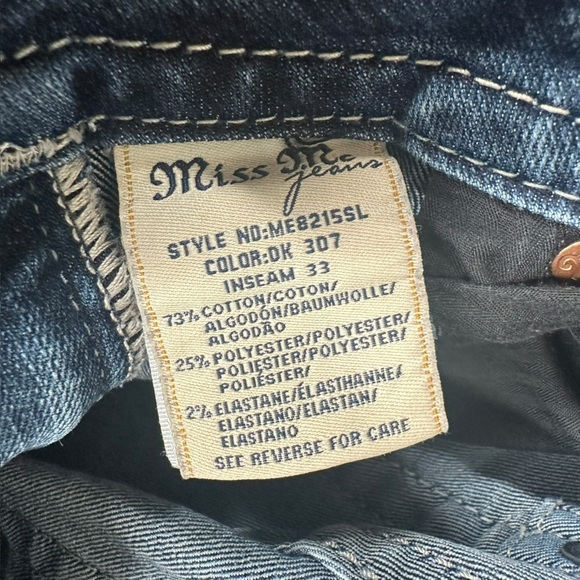 Miss Me Women’s 26 Mid Rise Skinny Jeans Fleur De Lis Pockets Embellished - Picture 15 of 16